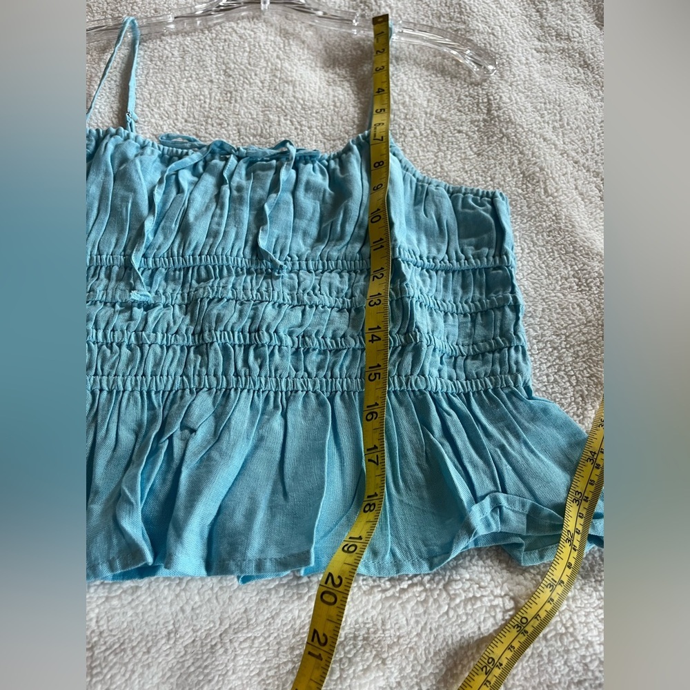 Nordstrom NSR Designer Light Blue Smocked Adjustable Top Juniors Medium - Picture 14 of 16